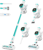 Tikom V500 Cordless Vacuum Cleaner for Home, 40000Pa/450W Stick Vacuum with LED Touch Screen, Charging Wall Dock, Anti-Tangle