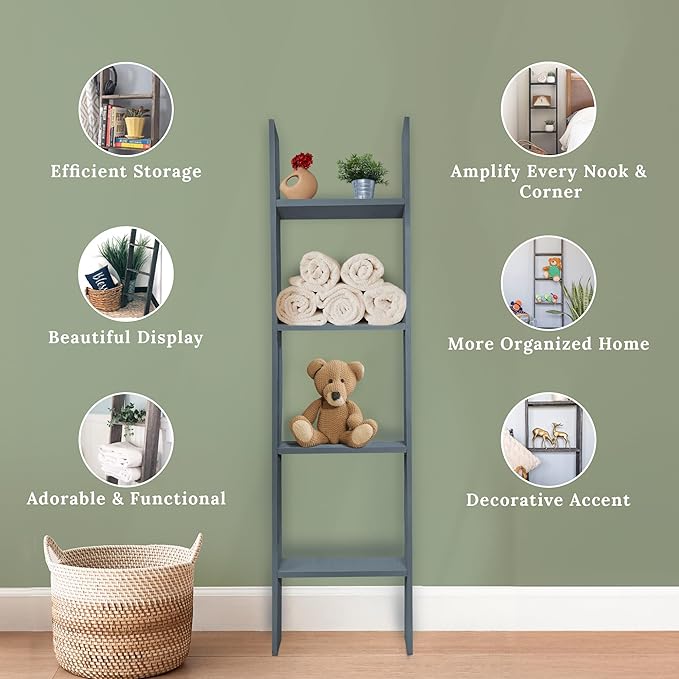 BARNWOODUSA Throw Blanket Ladder – Fully Assembled Reclaimed Wood – Rustic Decorative Ladder for Towels, Quilts, & More – Per