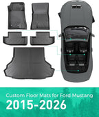 CARxion® for Ford Mustang Floor Mats & Cargo Liner (2015-2024 2025 2026, 5PCS Full Set, Not for Mach-E)