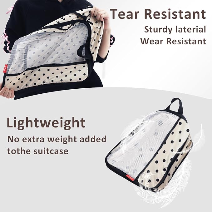 U+U 6 Set Compression Packing Cubes - Ultralight Travel Organizers with Laundry Bag, Space-Saving Suitcase Organizer, Expanda
