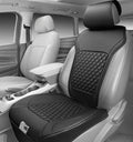 CAR PASS 1Pcs Nappa Leather Front Seat Cover for Cars, Waterproof Sideless Car Seat Cover, Durable Non-Slip Seat Protector Co