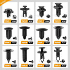 GOOACC 240PCS Bumper Retainer Clips Car Plastic Rivets Fasteners Push Retainer Kit 12 Popular Sizes Auto Push Pin Rivets Set 