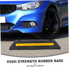 Reinforced Rubber Garage Parking Stopper with Bright Reflective Tape Wheel Stopper for Vehicle Tire Positioning Easy Installation with Pre-drilled for Schools Malls and Underground