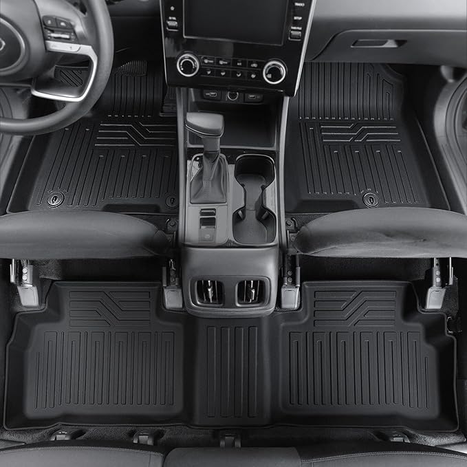 Floor Mats Set for 2022-2025 2026 Hyundai Tucson Gas (Not fit Hybrid), Full Coverage All Weather Floor Mats Cargo Mat with Backrest Protectors & Door Sill Guards for Tucson Accessories