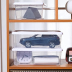 novelinks 6 Quart Clear Plastic Storage Bins with White Lids Stackable Box Craft Storage Organizing Container Sensory Bin,8 P
