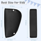 Kids Seat Belt Cover Pads, Universal Seat Belt Adjuster for Kids, HNHUAMING Kid's Shoulder & Belly Protective Padding for Travel, Soft Breathable Car Seat Straps Pads for Children, Black