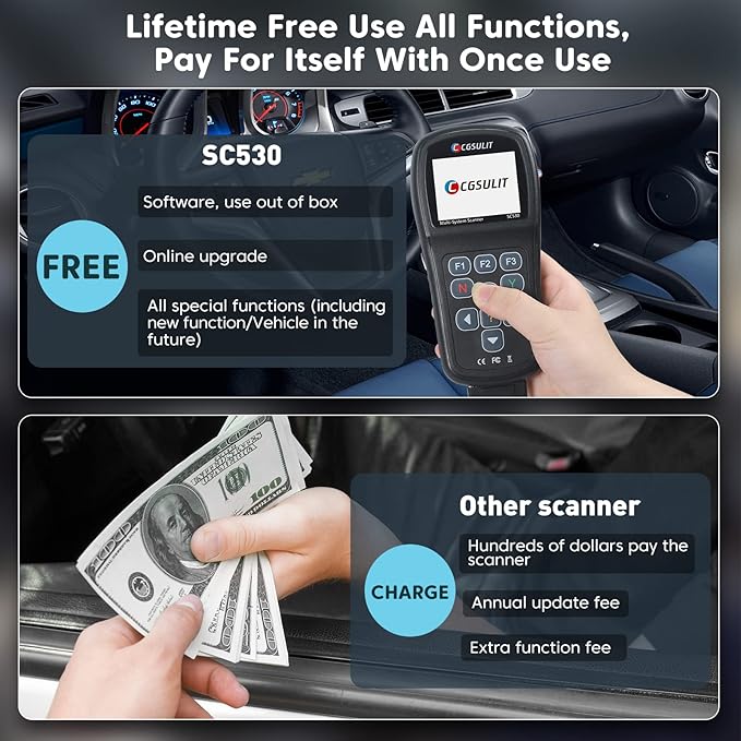 OBD2 Scanner Code Reader for Chevy/GMC Full System Diagnostic Scan Tool, Transfer Case ABS SRS EPB CKP Oil Reset 30+ Special