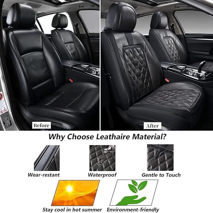 Coverado Car Seat Covers Full Set, 5 Seats Covers for Cars, Car Seat Covers Front Seats Back Seat Covers, Car Seat Protector 