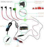 15ft Car Dash Cam Hardwire Kits,DC 5.5mm Head Charge Cable Tools w. Mini(ACS)/LP Mini(ACN)/ATO(ATC or ACU)/Micro2(ACZ) Fuse for NuCam WR & Galaxy Projector etc