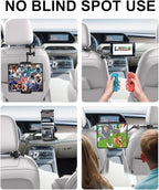 Car Headrest Tablet Holder - Metal Magic Arm, Car ipad Holder Backseat Kids with Universal Metal Clamp, Tablet Headrest Mount for iPad Pro 12.9 Air, Galaxy Tab, iPhone16, 5.5-15.6" Devices