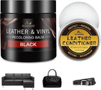 Leather Recoloring Balm with 100ml Mink Oil, Black Leather Repair Kit and Scratch Remover for Furniture, Car Seats, Sofas, Dy