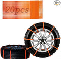 Universal Anti-Skid Snow Tire Chains for Cars SUV Trucks - Adjustable 14-19 Inch Emergency Winter Traction Tire Chains, Easy 