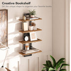 HOOBRO Floating Shelves, 15 Inch Wall Shelf Set of 2, Wall Mounted Storage Shelves 2-Tier, Hanging Bathroom Shelves, for Livi