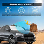 for Audi Q3 2019-2025 2026 Windshield Sun Shade - 4 Layers Car Sunshades for Front Windows Shade Cover Custom Fit Q3 Sun Visor 250T Retractable Shade Blocks UV Rays Car Accessories