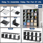 Mavivegue 20 Cube Book Shelf, Storage Organizer, Large DIY Bookcase, Metal Cube Bookshelf, Cubbies Closet Storage Organizer S