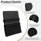 HARFINGTON 10pcs Car Vinyl Scraper 4inch Vinyl Squeegee Felt Edge Squeegee Tool for Car Window Tint Wallpaper Decal Sticker Installation Crafts Car Wrap Paste, Black