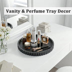 HighHerz Silicone Bathroom Countertop and Vanity Tray-10 Inch Round Silicone Bathroom Tray, Modern Bathroom Decor, Coffee Tab