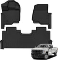 Auxko All Weather Floor Mats Fit for 2026 2025-2017 Ford F-250 F-350 F450 F550 Super Duty Supercrew Cab with Factory Carpet Front Bucket Seat & Rear Under Storage Accessories Odorless