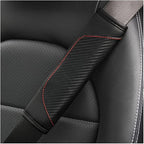 2 Pack Seat Belt Shoulder Pads for Seat Leon Mk3 5F 2013-2019 2018 2017 2016 2015 2014, Carbon Fiber Texture Strap Cover Breathable Interior Protection Cushion Accessories Kit,Black