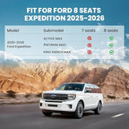 LASFIT Floor Mats&Cargo with Backrest Mat for 8 Seats 2025 2026 Ford Expedition MAX, All Weather TPE Custom Fit for SUV Car Liners, 1st& 2nd& 3rd& Cargo Liner, Black 5pcs