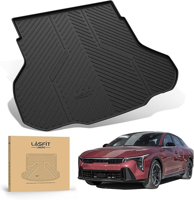 LASFIT Cargo Mat for Kia K4 2025 2026, All Weather TPE Custom Fit Car Trunk Mats Cargo Liners Accessoires for Kia K4 2025-2026, Black