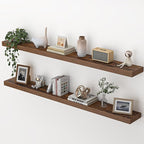 Heimlove 55 Inch Floating Shelves for Wall,Extra Long Mounted Storage Wall Shelves with Invisible Metal Bracket for Bedroom L