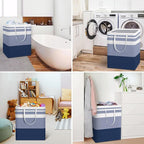 HomeHacks 2-Pack Large Laundry Basket, Waterproof, Freestanding Laundry Hamper, Collapsible Tall Clothes Hamper with Extended