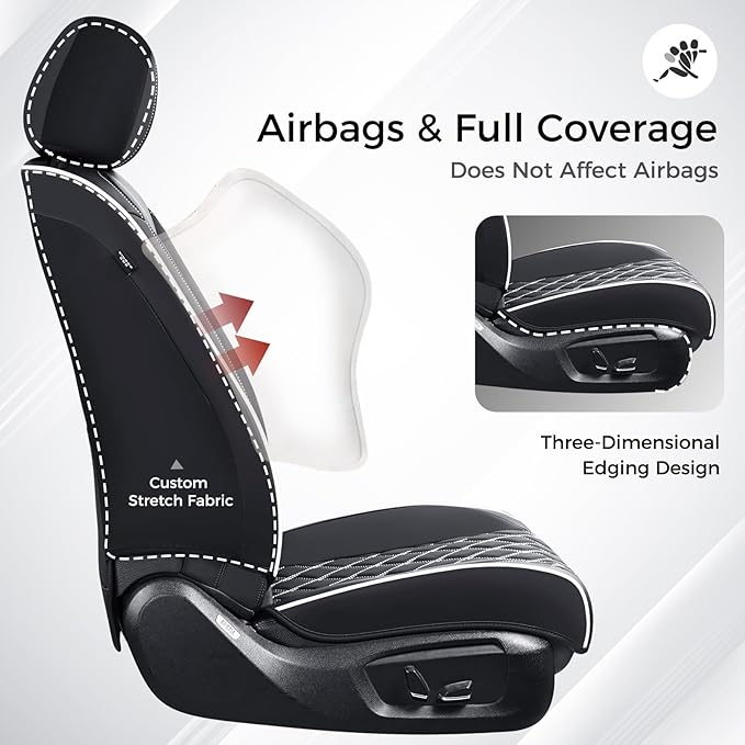 Huidasource Driver Seat Cover, Faux Leather Auto Front Seat Covers, Car Seat Covers Front Seats Universal Fit for Most Cars, 
