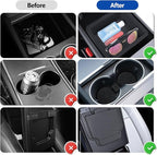 5 Pcs Center Console Organizer Tray for Tesla Model Y Juniper 2026 2025 and Model 3 Highland Refreshed 2025 2024 Refreshed Highland Accessories Set with Cup Holder and Armrest Drawer Organizer
