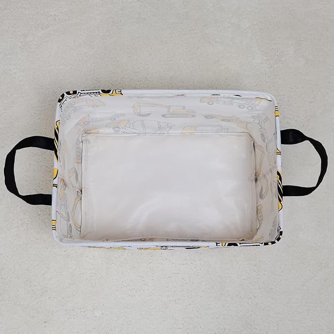 FANKANG Storage Bins, Nursery Hamper Canvas Laundry Basket Foldable with Waterproof PE Coating Large Storage Baskets for Kids