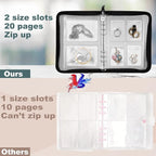 Travel Jewelry Organizer Transparent Jewelry Storage Book Set with Anti-oxidation Pocket Traveling Necklace Earring Organizer
