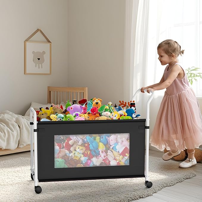 KEEGH Extra Large Toy Box for Kids with 360° Rotating Wheels, Heavy Duty Toy Chest for Boys and Girls, Toy Storage Organizer 