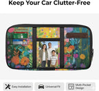 Black Cat Theme Sun Visor Organizer for Trucks,Car Essentials Tool Pack with Zipper Pockets Tactical Panel Adjustable Straps Auto Visor Storage Pouch