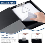 Storage File Boxes 6 Pack, Foldable File Boxes with Lid, 50mm Spine, Archives Cases with Magnetic Closure & Clip, Plastic Doc