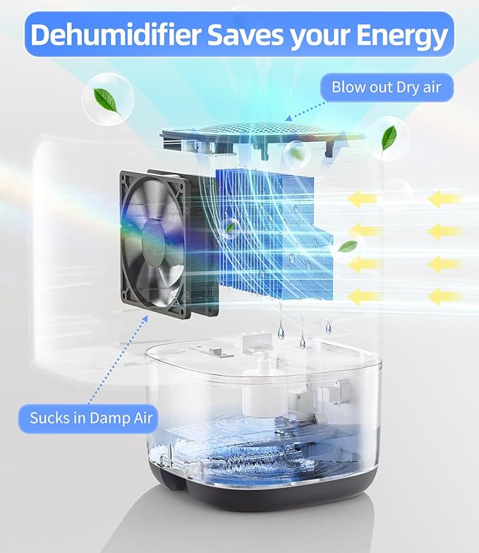 Dehumidifier, 35 OZ Small Dehumidifiers for Bedroom for Home, Quiet with Auto Shut Off, Dehumidifiers for Bedroom (280 sq.