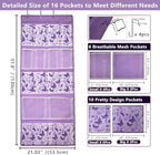16 Pockets Over Door Hanging Storage Organizer with 4 Kinds Pouches for Shoes,Sock,Hat,Underwear,Handbag,Cosmetics,Toiletry,B