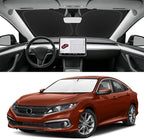 Custom Fit Windshield Sun Shade for Honda Civic 2016-2021, Foldable Car Sunshade Accessorie with Storage Bag, UV & Heat Reflector, Keep Your Car Cooler