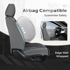 Coverado Car Seat Covers Full Set, Nappa Leather Seat Covers for Cars, Car Seat Protector Car Seat Cushion, Front and Back Se