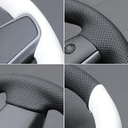 MEWANT Hand Stitched Steering Wheel Cover for Tesla Model 3 2017-2023 / Model Y 2020-2023 for Tesla Model 3/Y Accessories