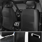 CAR PASS Luxury PU Leather Two Front Car Seat Covers, Waterproof Seat Covers Compatible with Front Seat Armrests, Airbag Comp