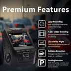 Rexing V1 Basic Dash Cam 1080P FHD DVR Car Driving Recorder, 2.4" LCD Screen 170°Wide Angle, G-Sensor, WDR, Parking Monitor, 