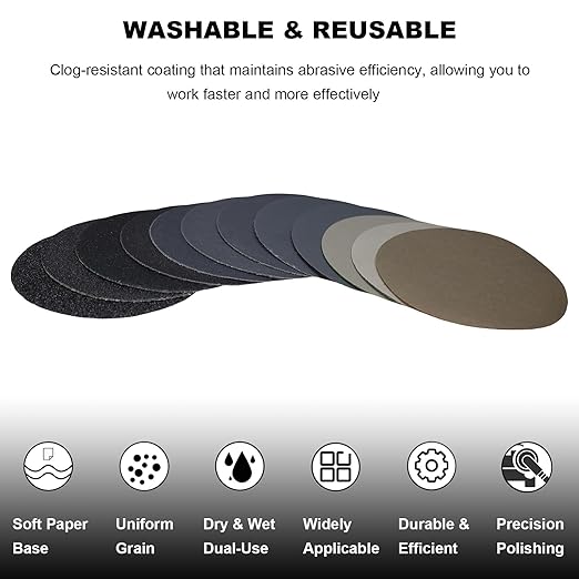 3 Inch 134 PCS Sanding Disc Drill Polishing Kit - Hook & Loop Wet/Dry Sandpaper Buffing Pads for Rotary Tools - Perfect for C