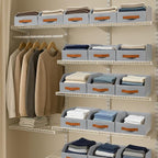 Homsorout Fabric Storage Bins for Organizing - 12 Pack Large Trapezoid Collapsible Storage Bins with Front Handle, Closet Org
