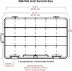 ArtBin 6944AG Medium Anti-Tarnish Box with 15 Removable Dividers, Jewelry & Craft Organizer, 1 Plastic Storage Case with Anti