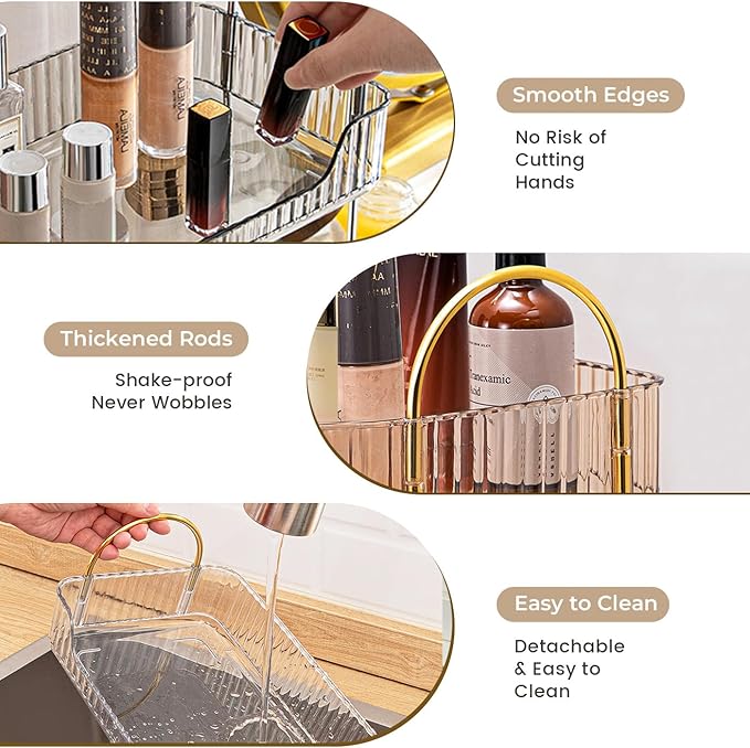 Aveniee Bathroom Counter Organizer, 3 Tier Perfume Skin Care Countertop Storage Shelf, Vanity Makeup Tray for Cosmetic Skinca