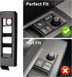 INTGET 4PCS Window Lift Switch Cover for 2022-2025 2026 Toyota Tundra Accessories Carbon Fiber Front & Rear Door Window Switch Lift Panel Cover for 2023 2024 2025 2026 Toyota Sequoia Accessories