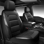 CAR PASS Memory Foam Car Seat Covers,Air Cool Mesh Thick Seat Covers Front Seats,Gray Metal Film Leather Seat Cover for Car,U