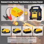 Jump Starter Adapter for DeWalt 20V/60V Li-ion Battery Powered with Jumper Cable Clamps Portable Car Battery Charger Jump Starter(Battery Not Included)