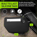 Untethered Ultimate Travel Set: 4 Premium Luggage Straps and 4 Silicone Tags - Secure & Identify Your Bags with Ease (Black +