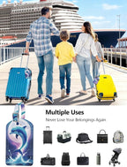 Luggage Tags Built-in Anti-Loss Tracker, Luxury Leather Luggage Tags for Suitcase, Travel Bags, Backpacks, Travel Organizer f